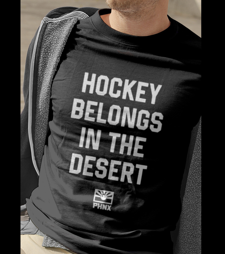 PHNX Hockey Belongs In The Desert Sun Emblem T-Shirt
