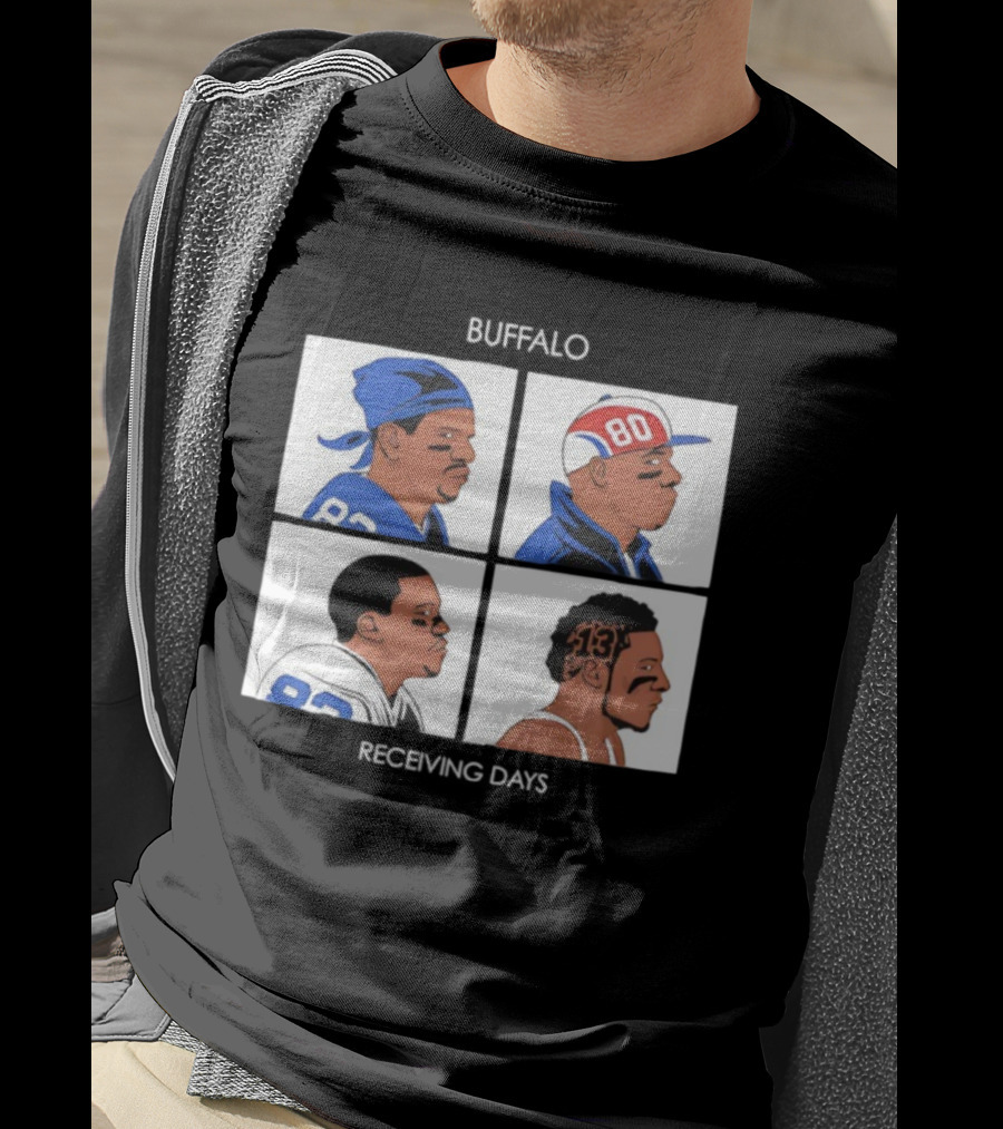 Buffalo Receiving Days 80 82 13 Players Illustration T-Shirt