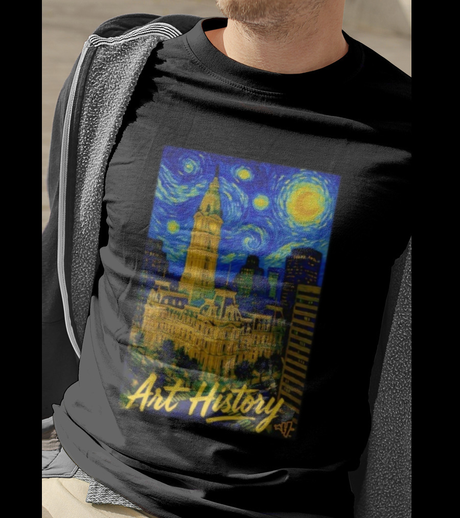 Art History Starry Van Gogh City Hall Night Scene T-Shirt