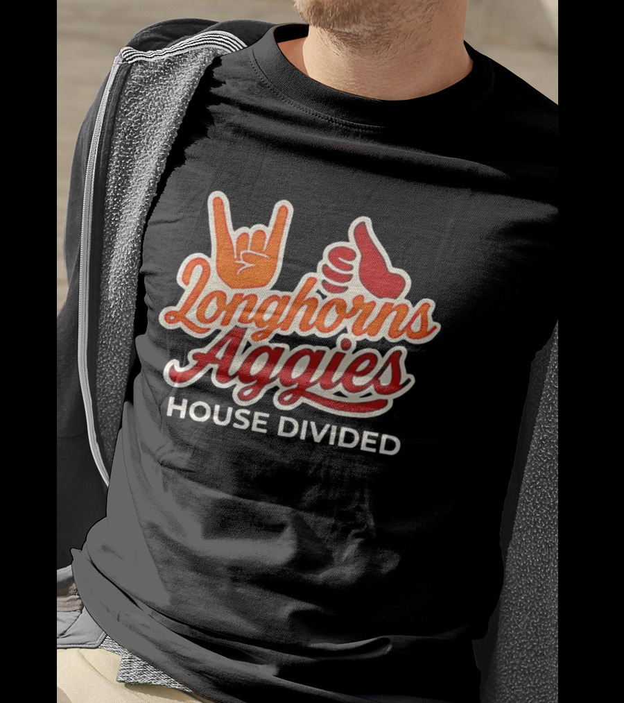 Longhorns Aggies House Divided Rivalry Fan Gear T-Shirt