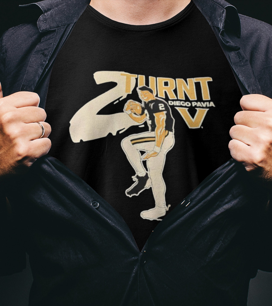 2Turnt Vanderbilt Diego Pavia Football Player T-Shirt