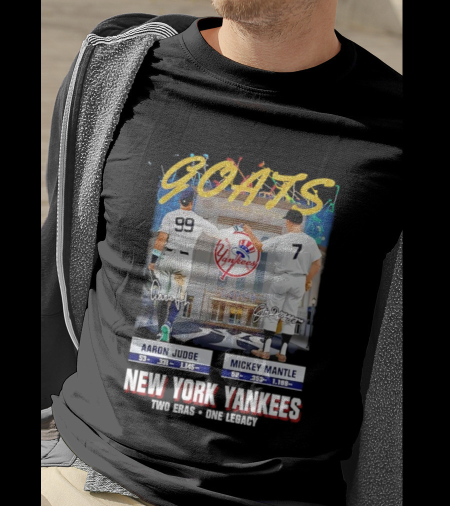 GOATS Aaron Judge X Mickey Mantle New York Yankees Two Eras One Legacy T-Shirt