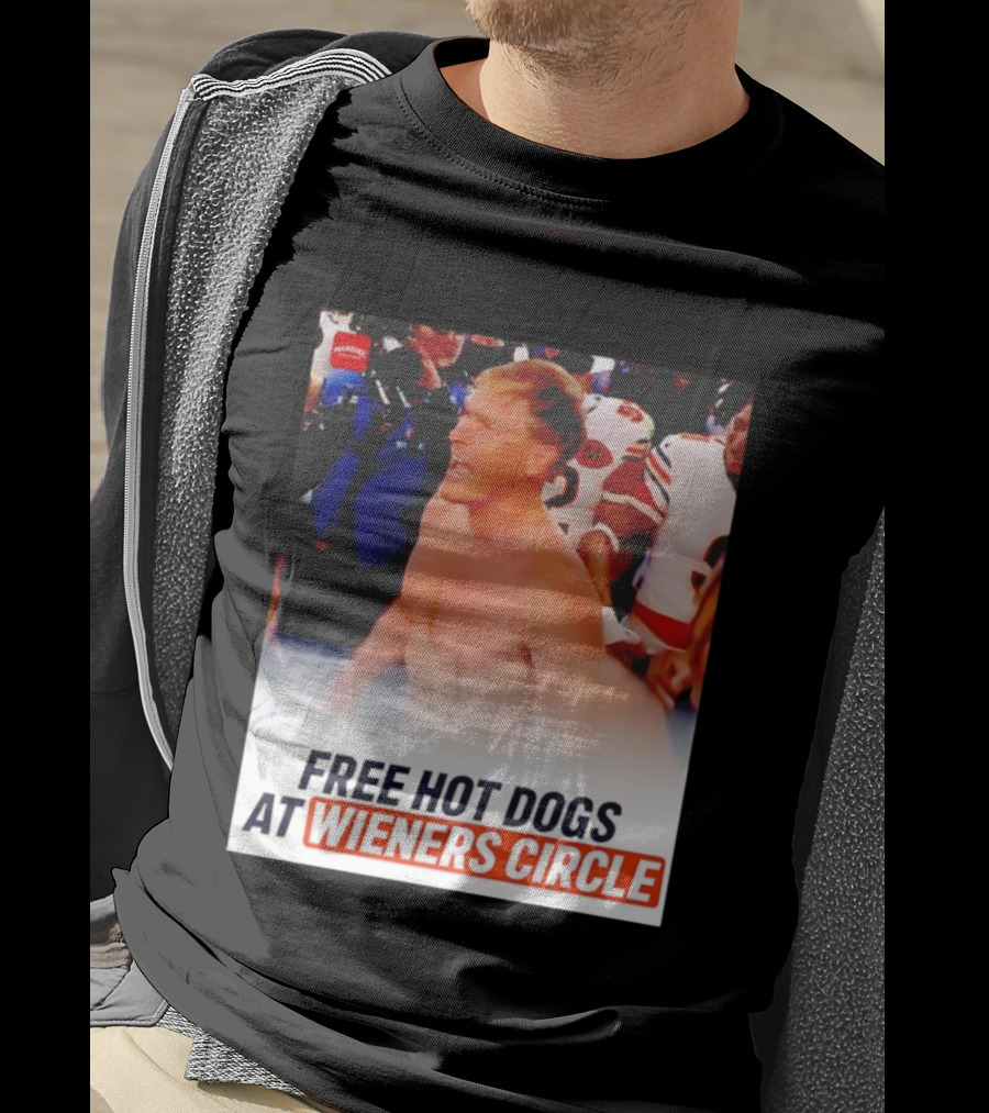 Ben Johnson Chicago Bears Celebration Free Hot Dogs At Wieners Circle T-Shirt