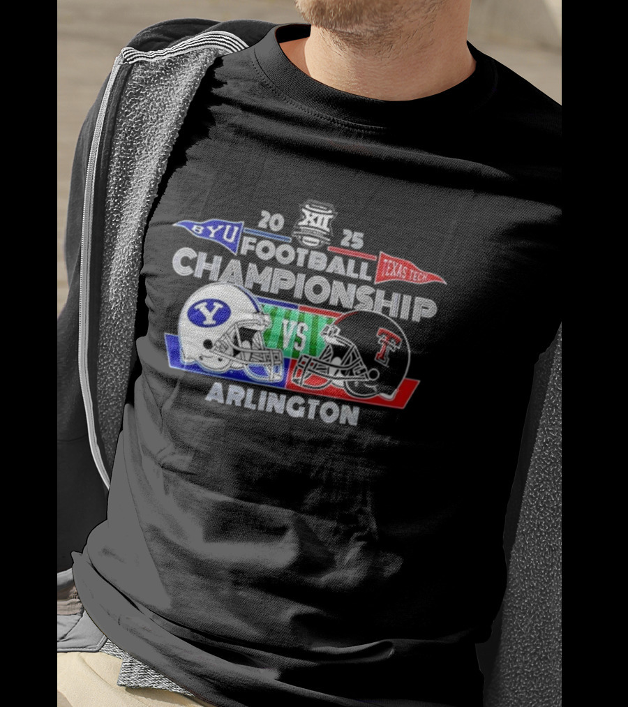 BYU Cougars Vs Texas Tech Red Raiders 2025 Football Championship Arlington Helmets Clash T-Shirt