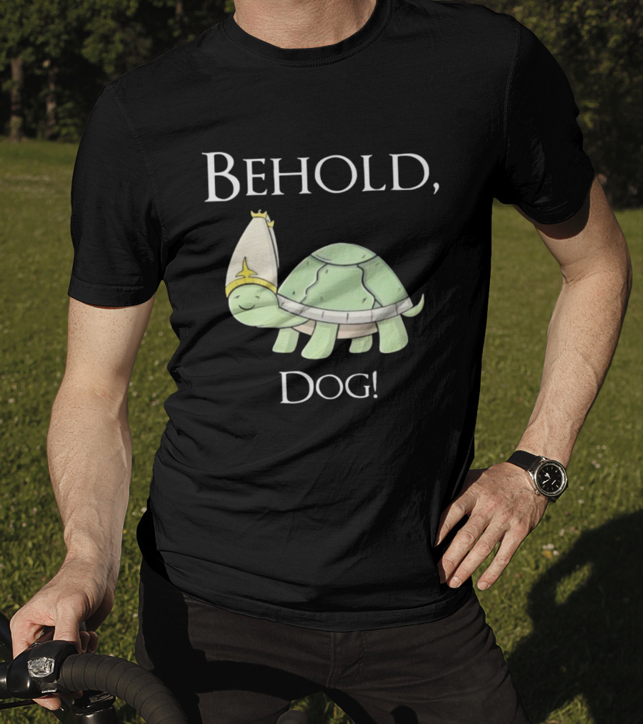 Behold Dog Turtle Wearing Bishop Hat T-Shirt