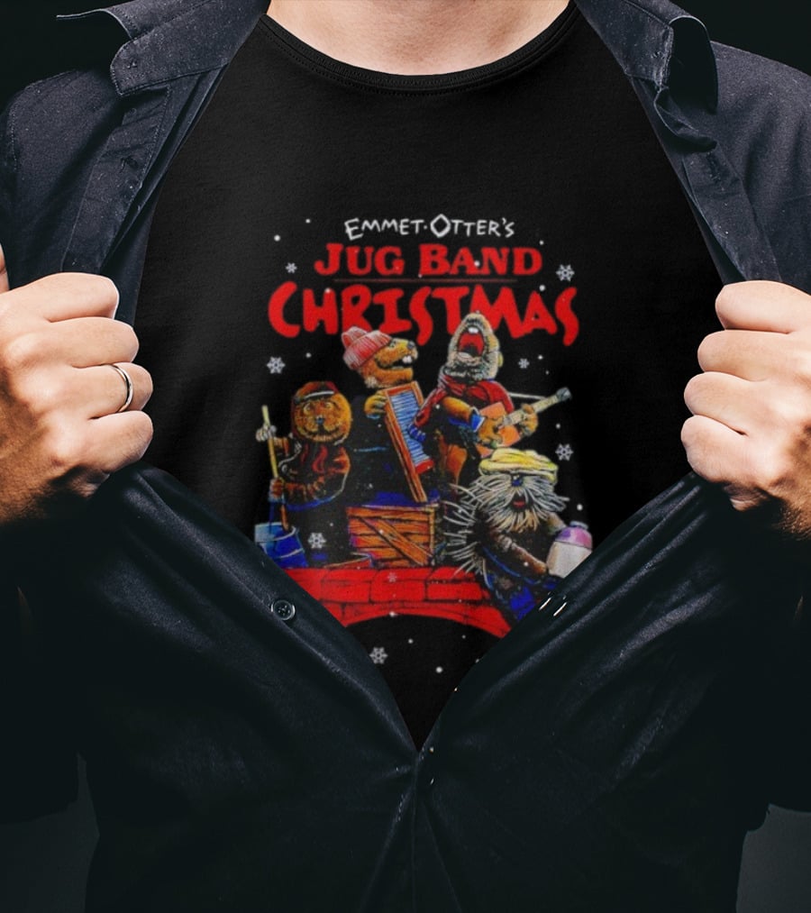 Emmet Otter Jug Band Christmas Movie Characters Holiday Music Scene T-Shirt