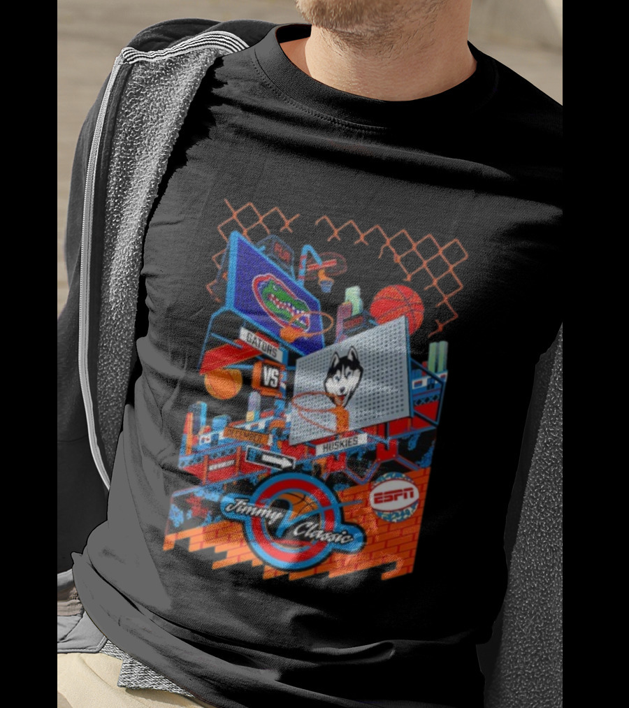 Florida Gators Vs UConn Huskies Jimmy V Classic December 9 ESPN Basketball Event T-Shirt