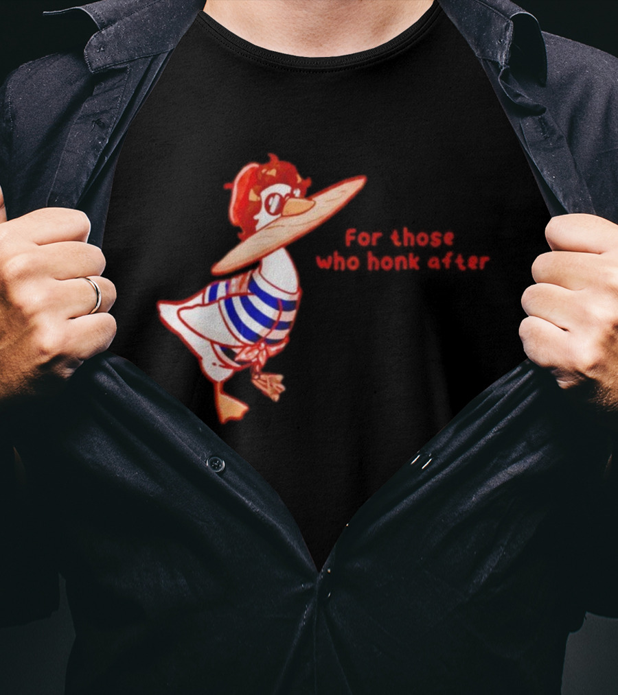 Goosetave For Those Who Honk After Goose In Glasses And Striped T-Shirt