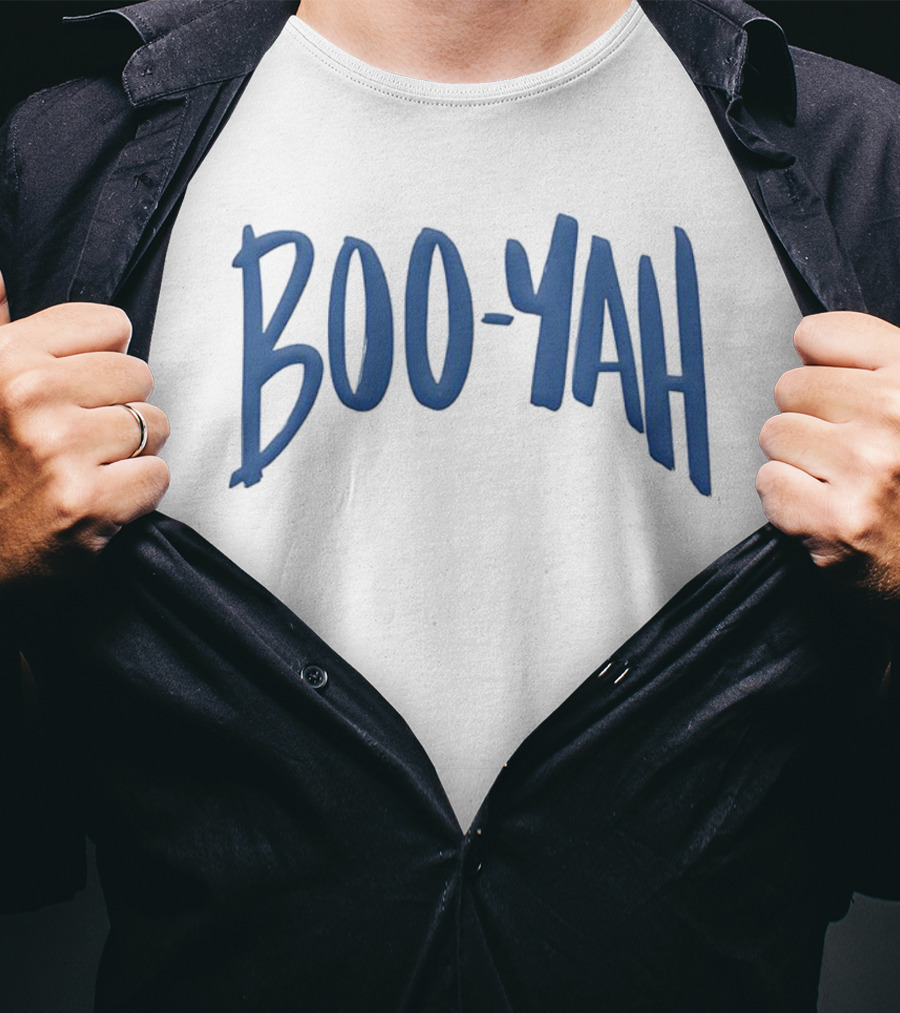 Boo-Yah Bold Blue Lettering T-Shirt