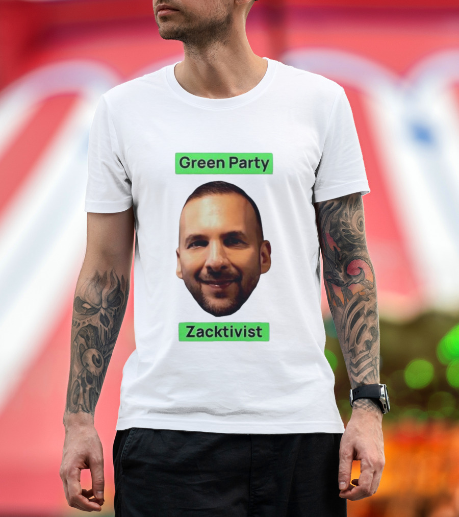 Green Party Zacktivist Face Graphic T-Shirt