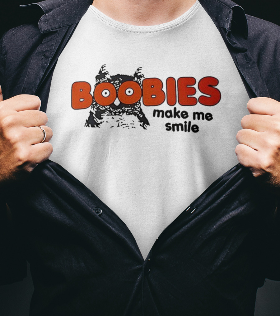 BOOBIES Make Me Smile Owl Hooters T-Shirt