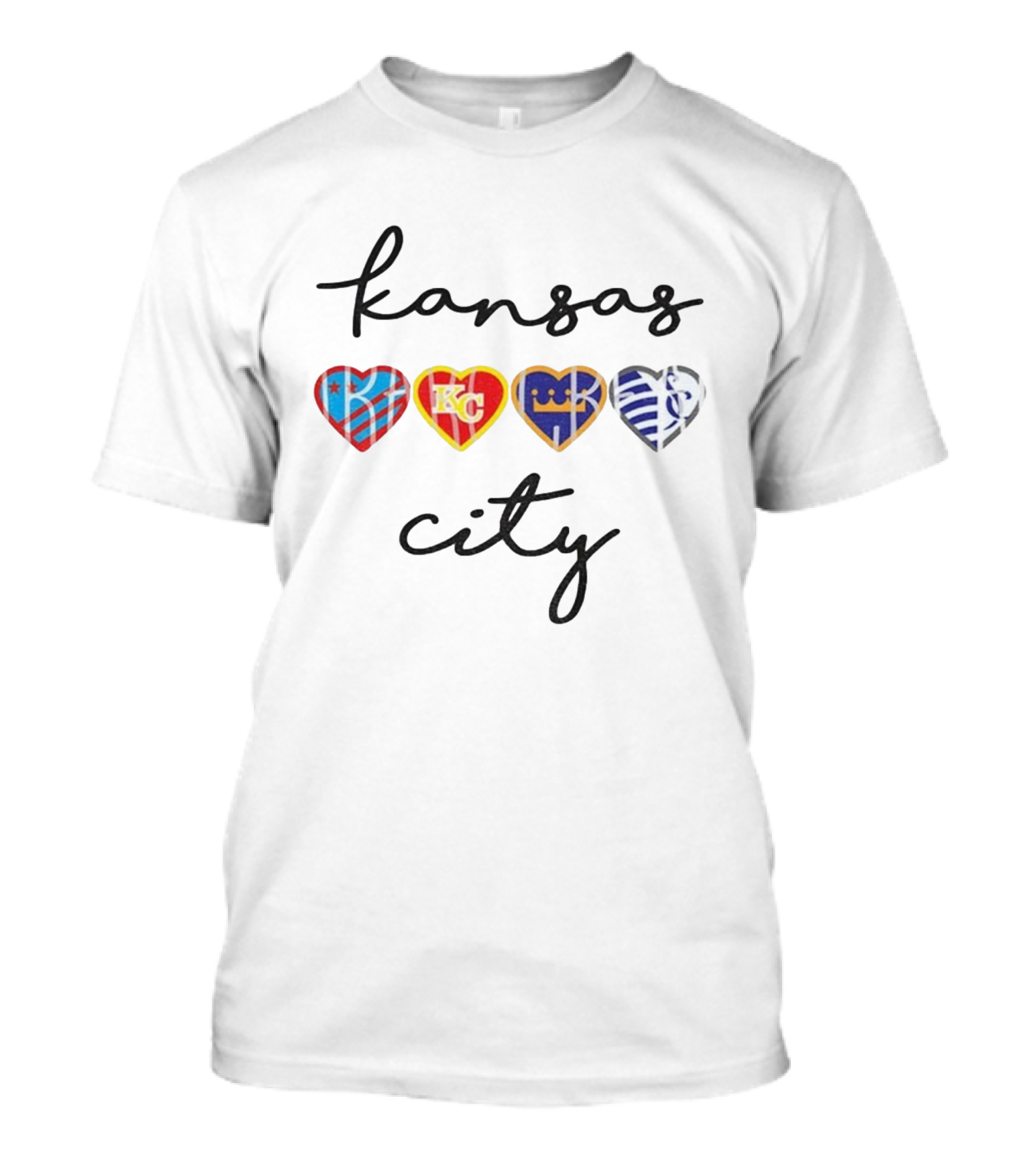 Kansas City Hearts KC Chiefs Royals Sporting Teams T-Shirt