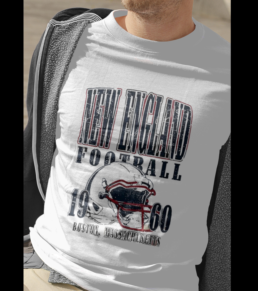 New England Football 1960 Boston Massachusetts Helmet T-Shirt