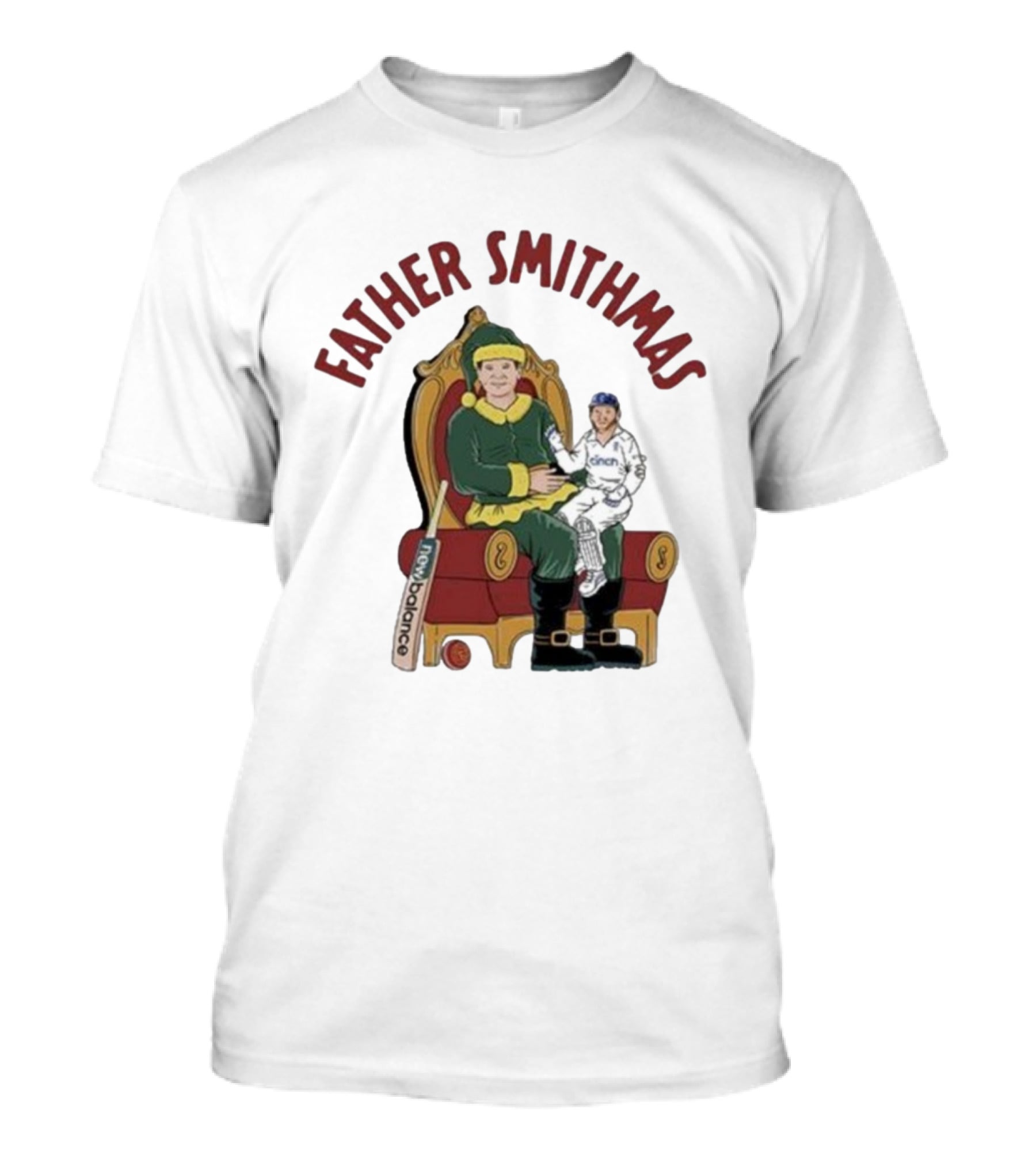 Father Smithmas Santa Suit Christmas Cricket Steve Smith T-Shirt