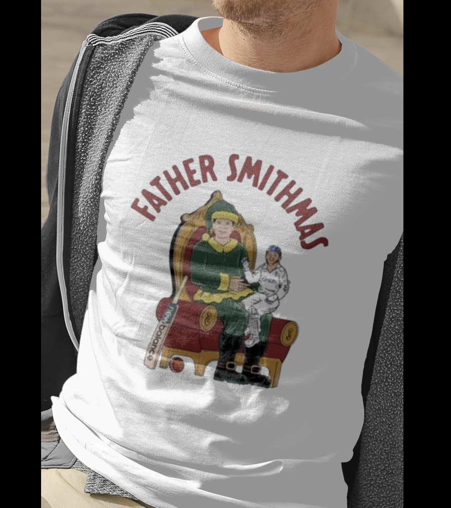 Father Smithmas Santa Suit Christmas Cricket Steve Smith T-Shirt