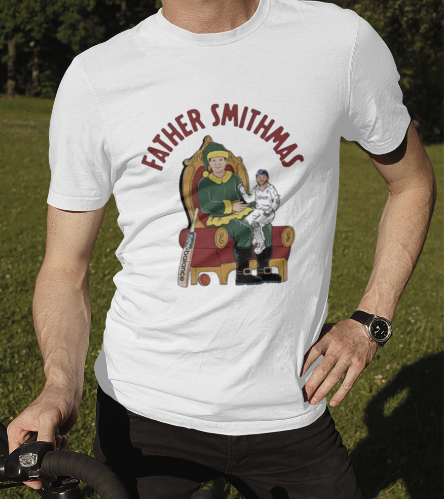 Father Smithmas Santa Suit Christmas Cricket Steve Smith T-Shirt