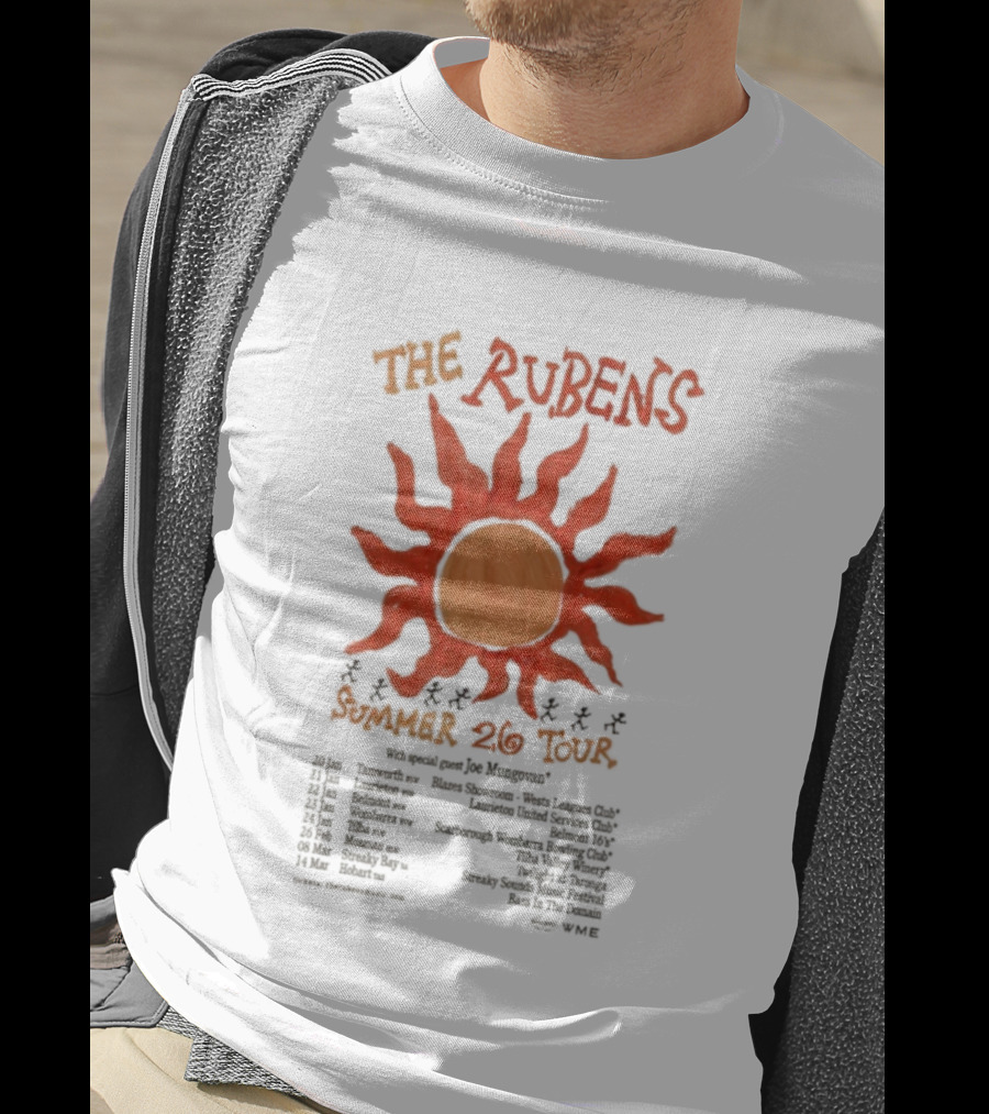 The Rubens Summer Tour 2026 Sunburst Dates And Locations T-Shirt