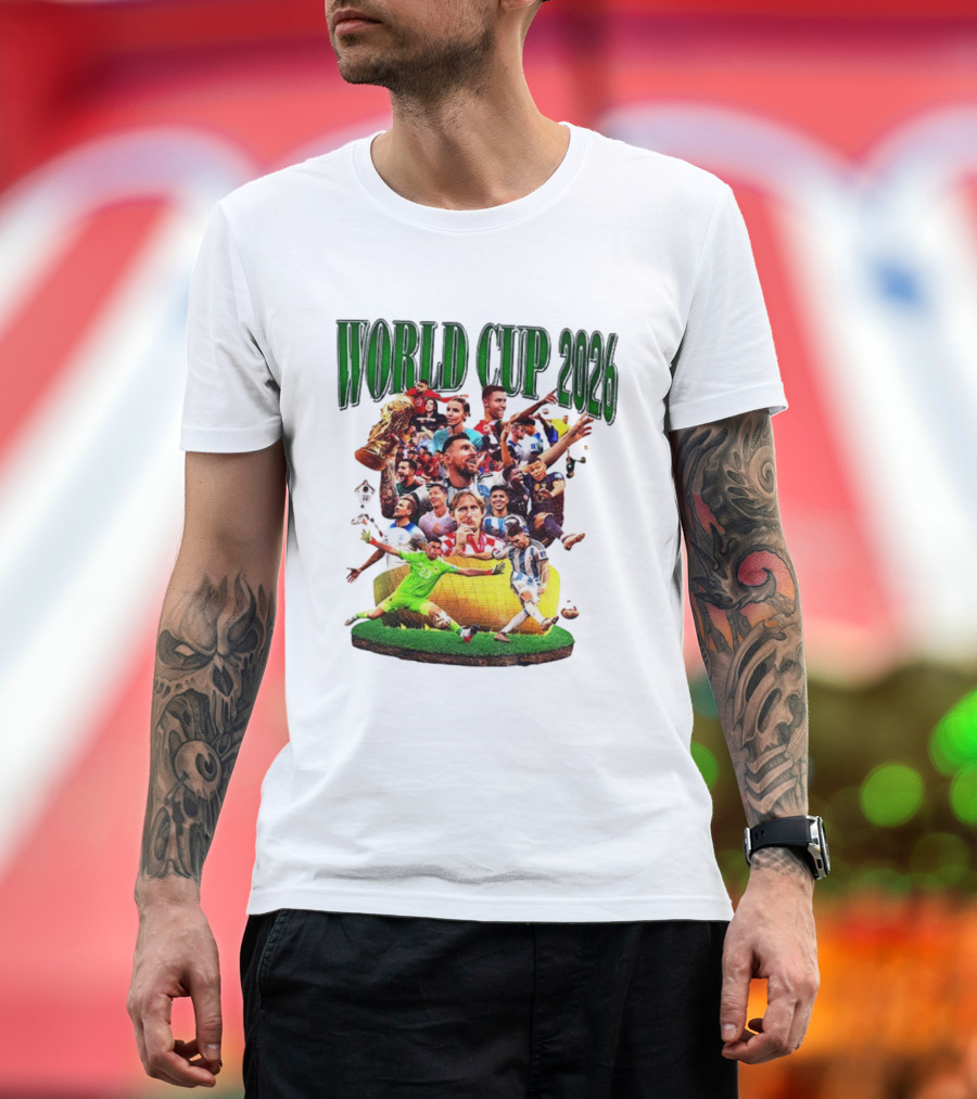 World Cup 2026 Soccer Celebration Stars And Trophy T-Shirt