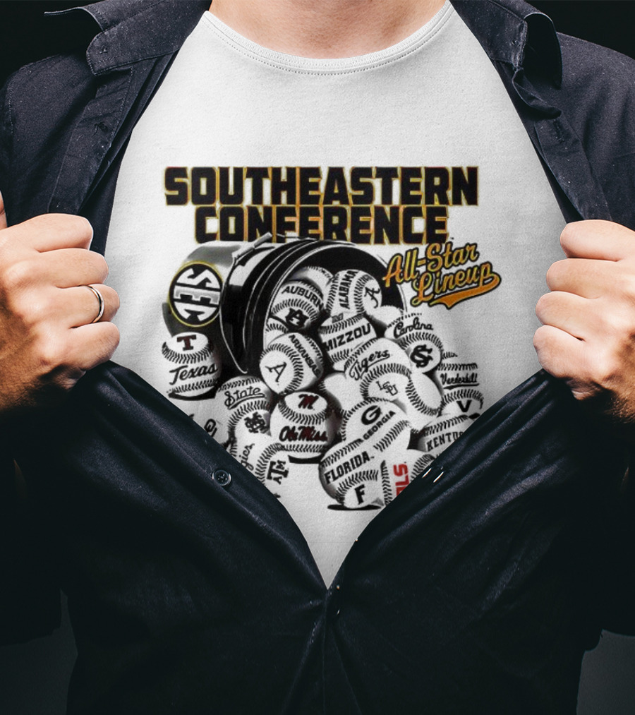 Southeastern Conference All Star Baseball Lineup Teams T-Shirt