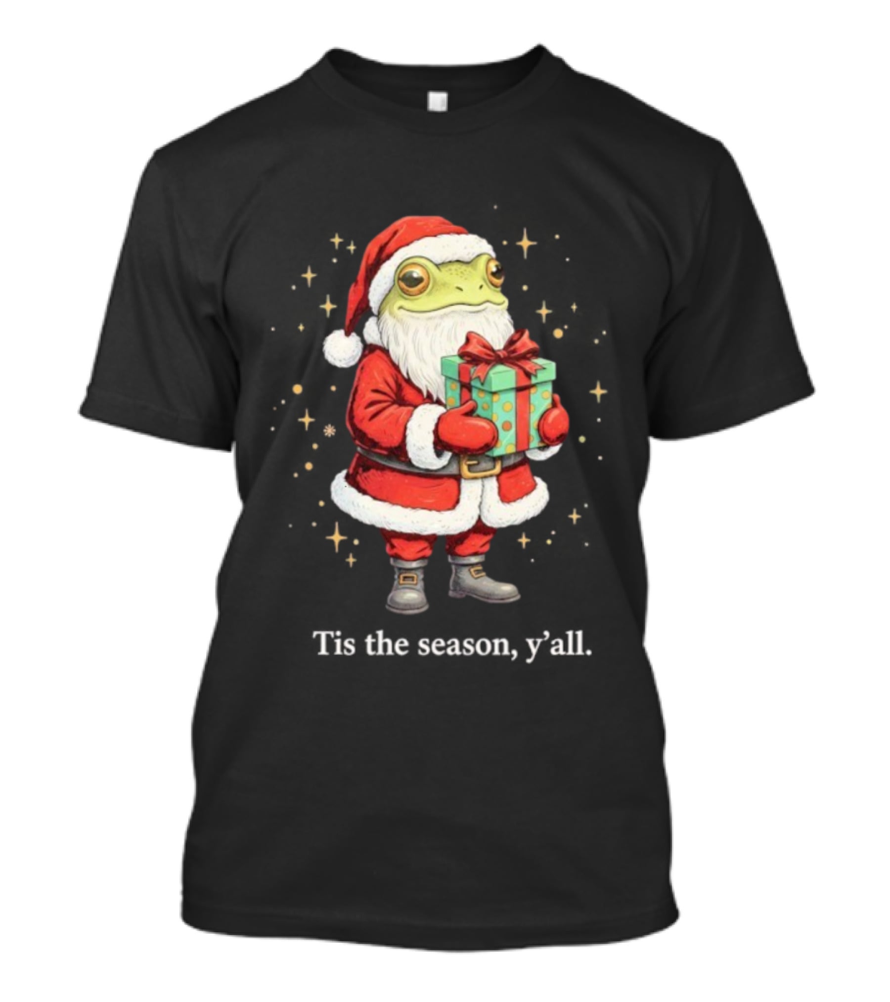 Tis The Season Y'all Frog Santa Christmas T-Shirt