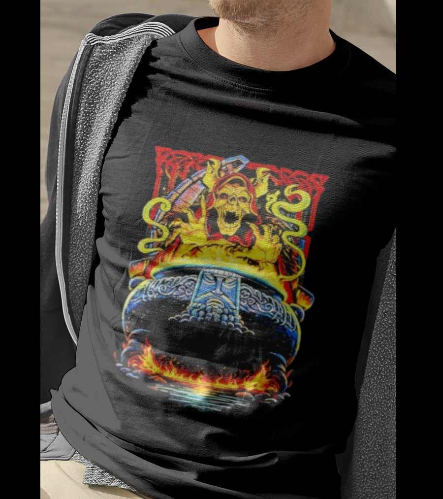 Horned King The Black Cauldron Villain Skull Flames T-Shirt