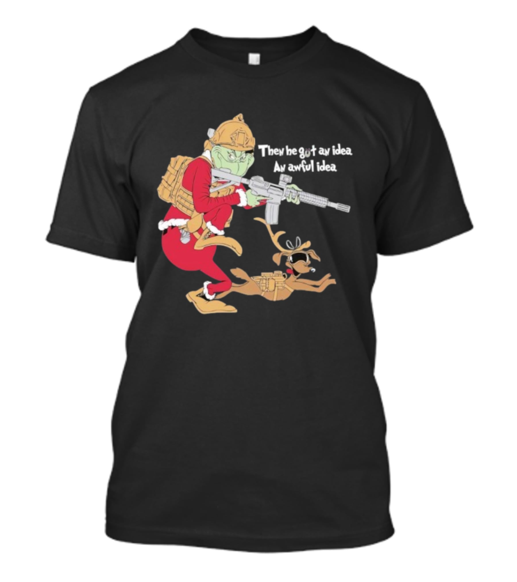 Grunt Style Operator Grinch Christmas Army Tactical Gear Santa Claus T-Shirt