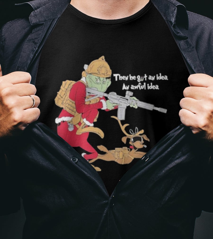 Grunt Style Operator Grinch Christmas Army Tactical Gear Santa Claus T-Shirt