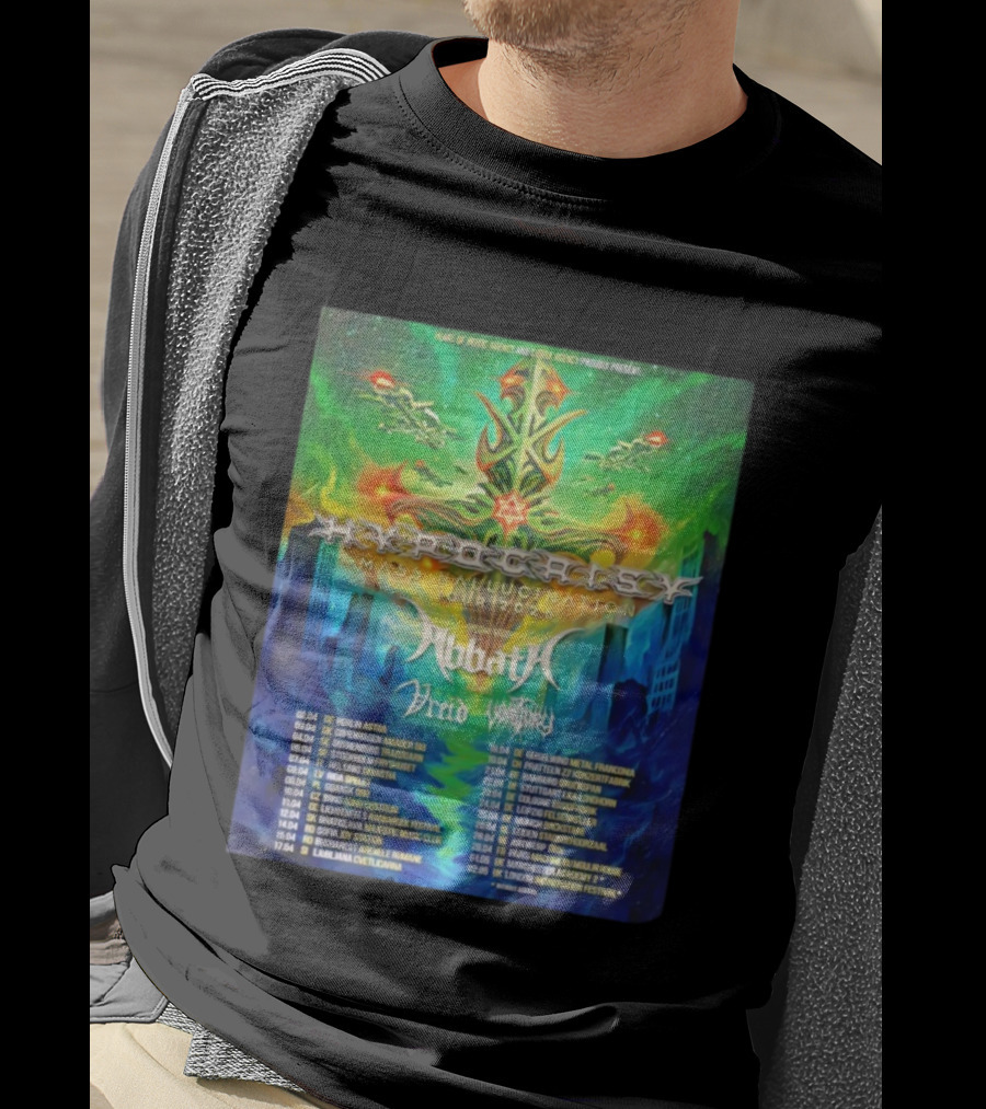 Hypocrisy Mass Hallucination Tour 2026 Special Guests Abbath Vreid Watain Concert Locations T-Shirt
