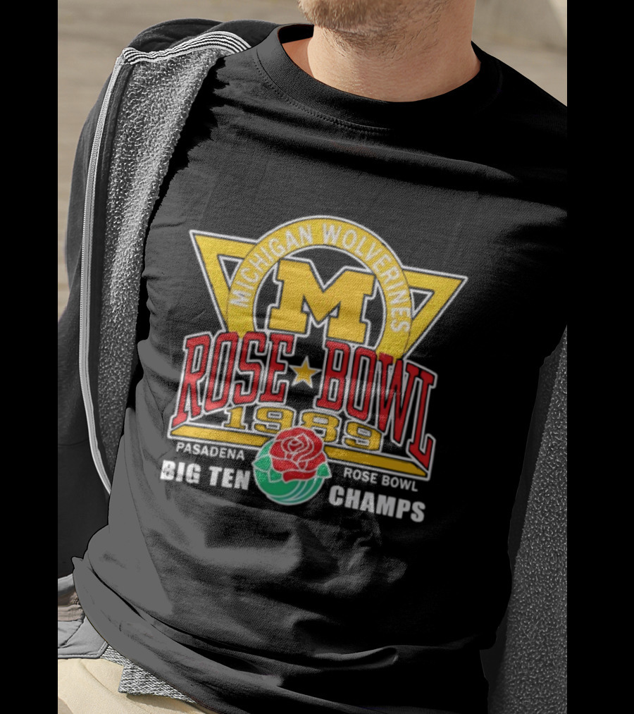Michigan Wolverines Rose Bowl 1989 Pasadena Big Ten Champs T-Shirt