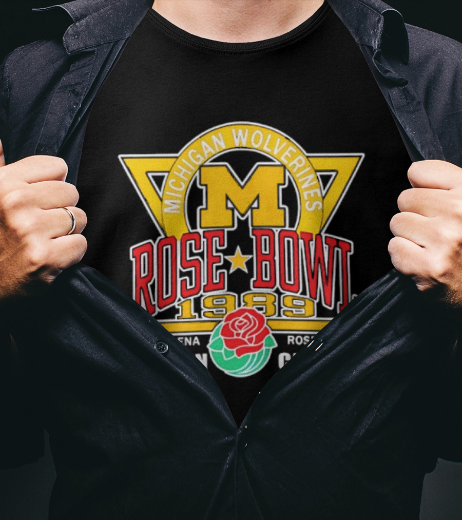 Michigan Wolverines Rose Bowl 1989 Pasadena Big Ten Champs T-Shirt