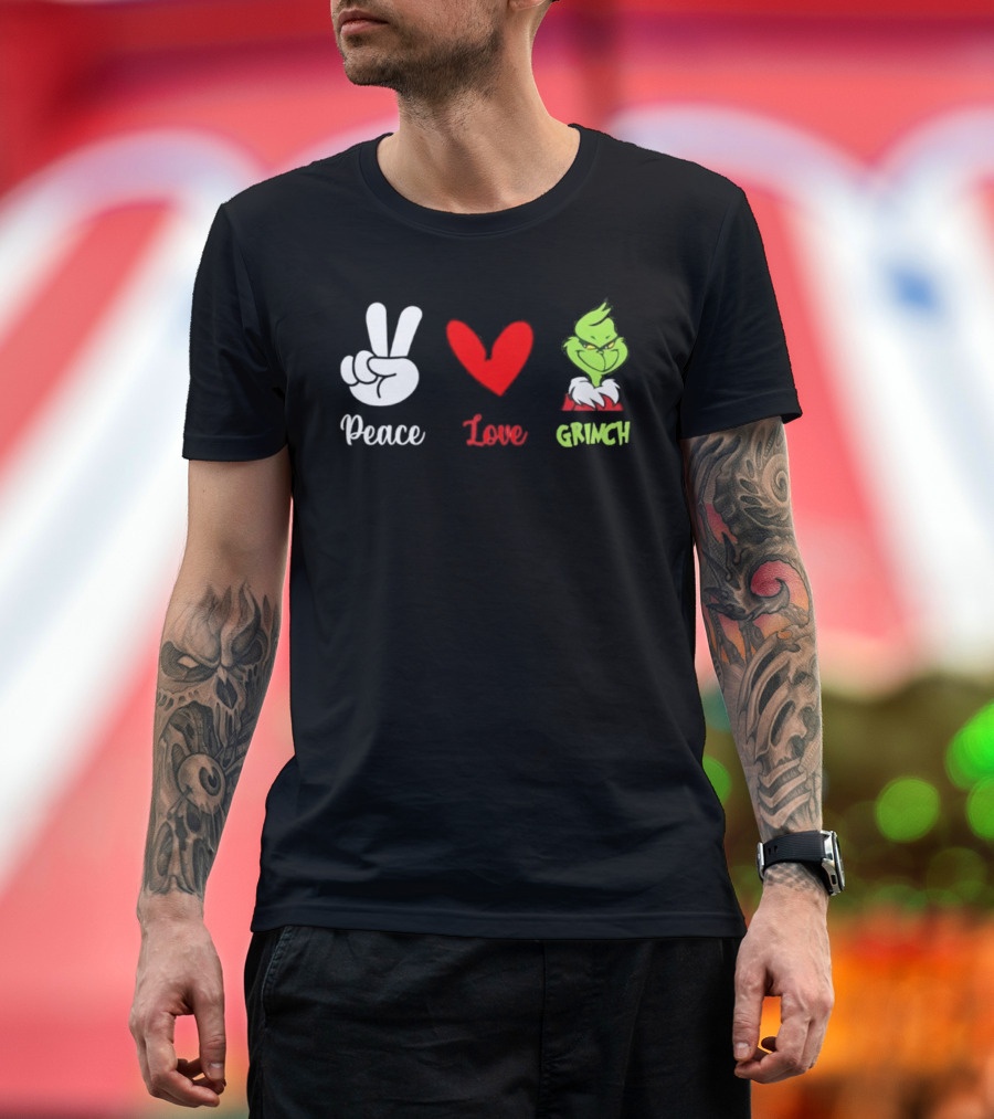 Peace Love Grinch Holiday Celebration T-Shirt