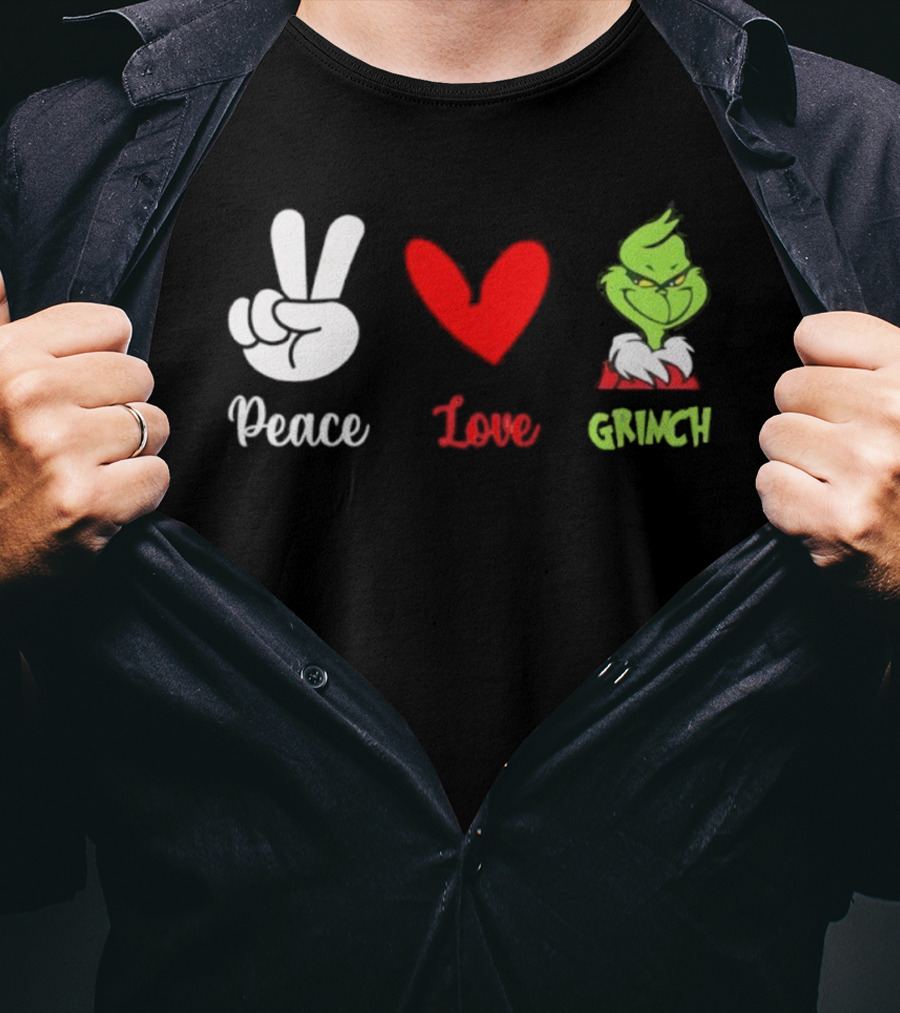 Peace Love Grinch Holiday Celebration T-Shirt