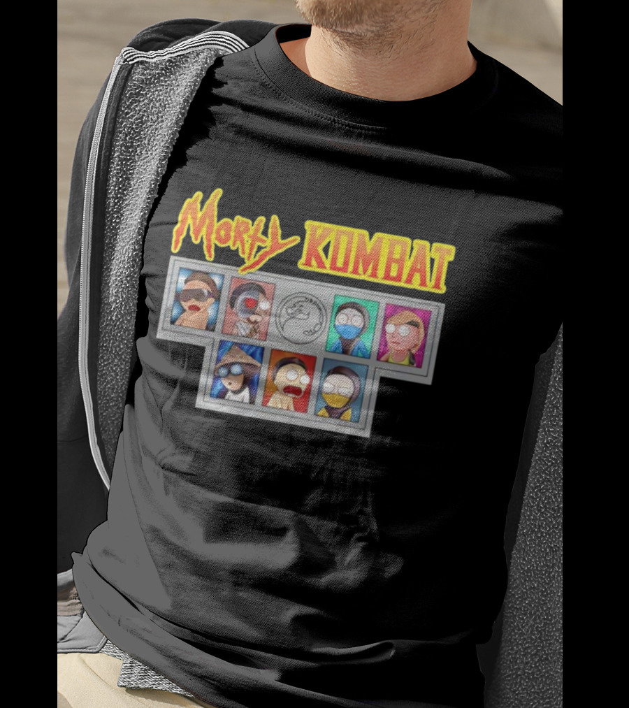 Morty Kombat Rick And Morty Mortal Kombat Characters Crossover T-Shirt