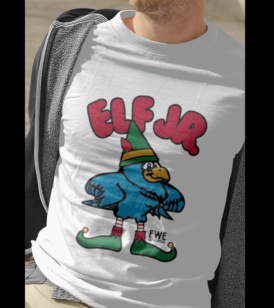 Ft Wright Elf JR Bird In Green Hat And Striped Socks T-Shirt