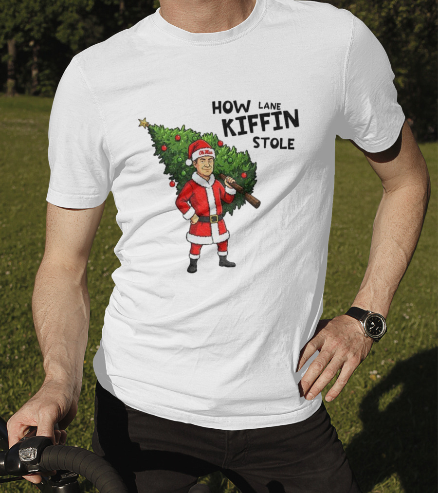 How Lane Kiffin Stole Christmas Ole Miss Santa Tree T-Shirt