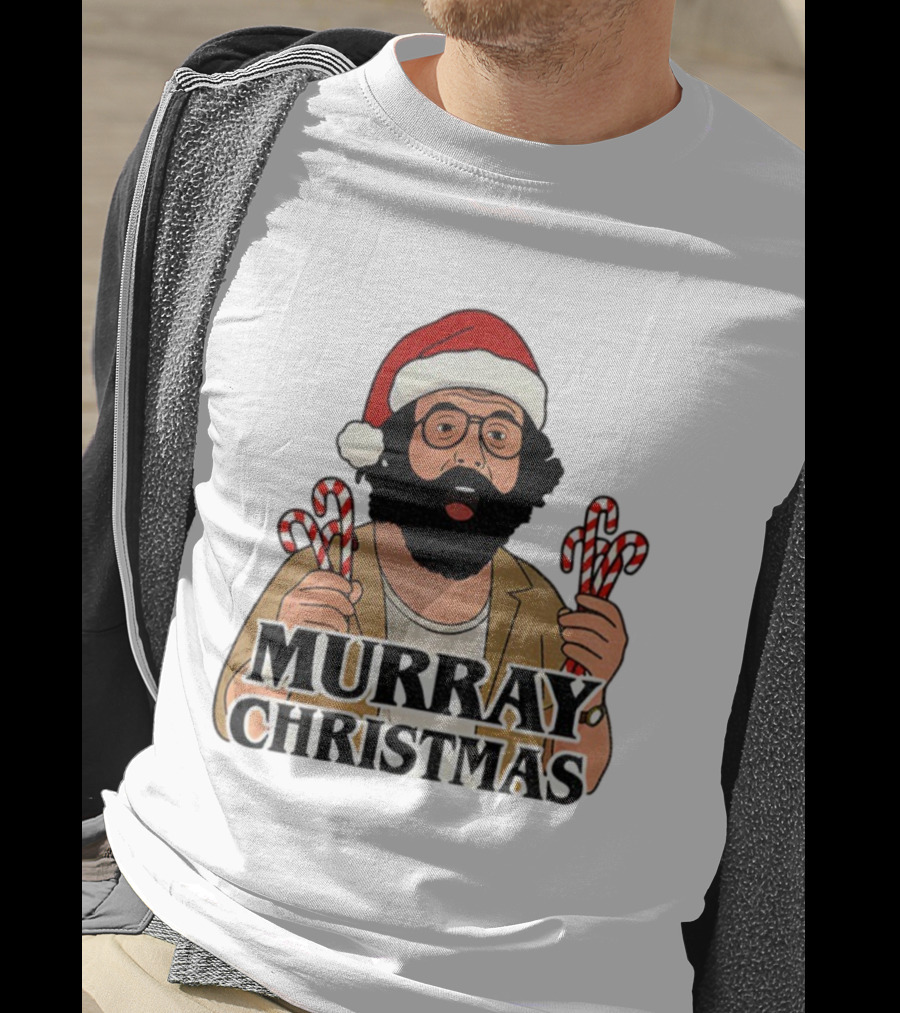 Murray Bauman Murray Christmas Funny Holiday Santa Candy Cane T-Shirt