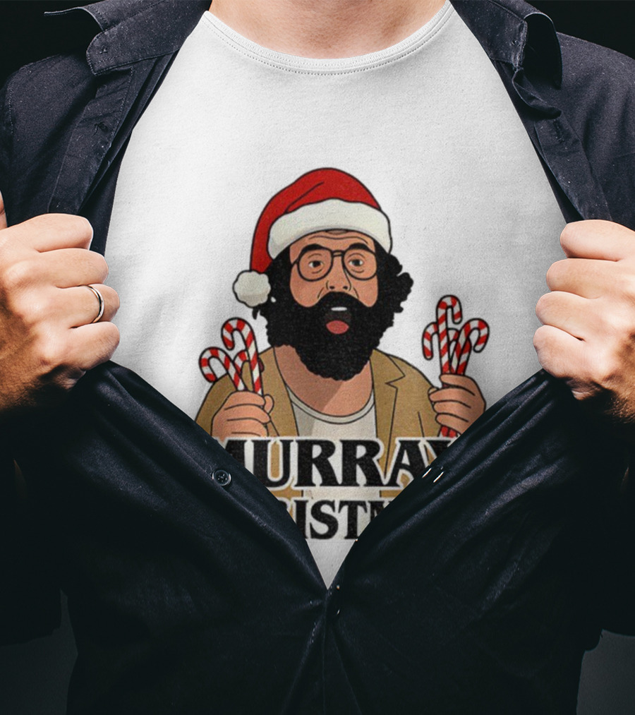 Murray Bauman Murray Christmas Funny Holiday Santa Candy Cane T-Shirt