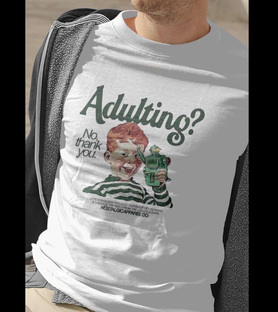 Adulting No Thank You Retro Toy Camera Vintage Graphic T-Shirt