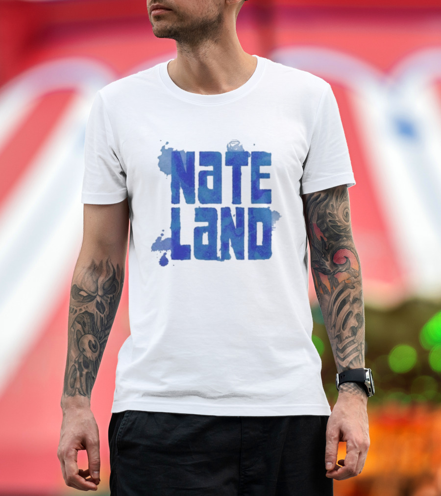 Nate Land Watercolor Reflection Text T-Shirt