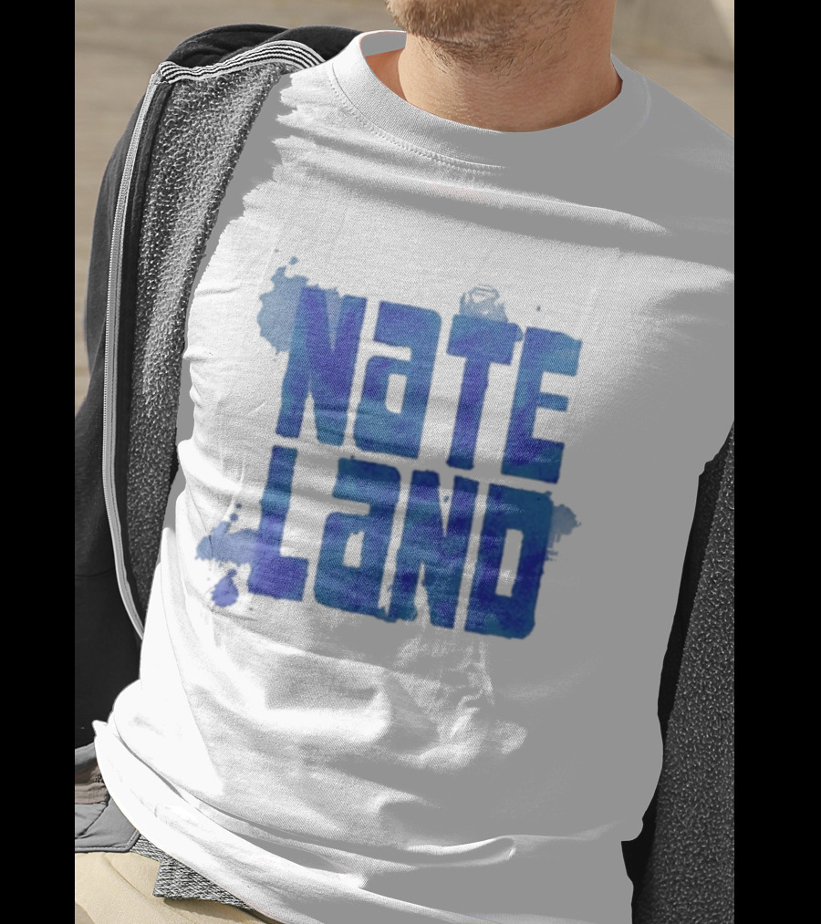 Nate Land Watercolor Reflection Text T-Shirt