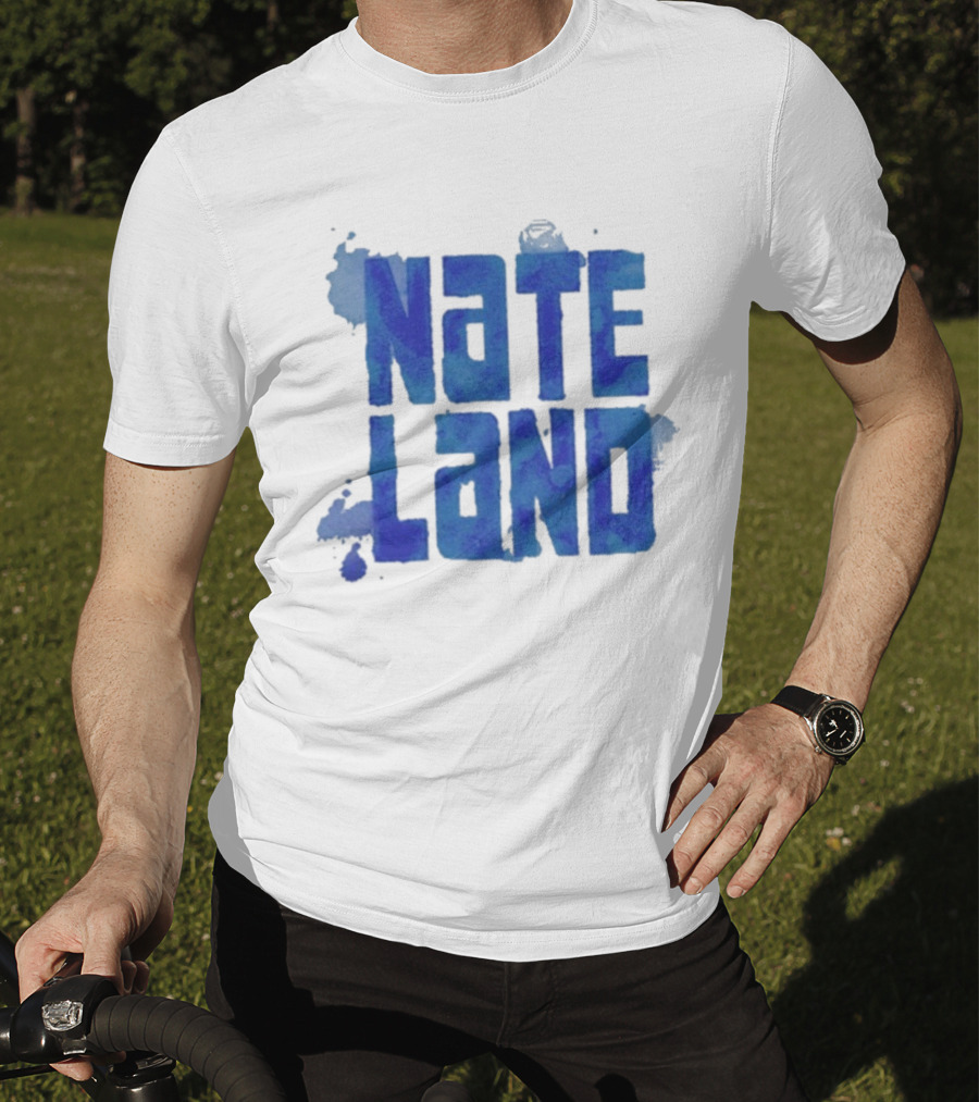 Nate Land Watercolor Reflection Text T-Shirt