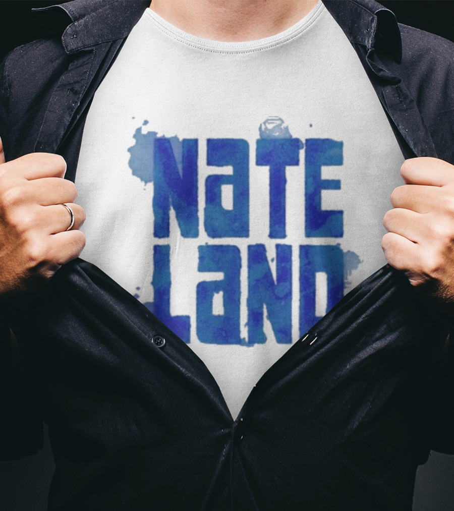 Nate Land Watercolor Reflection Text T-Shirt