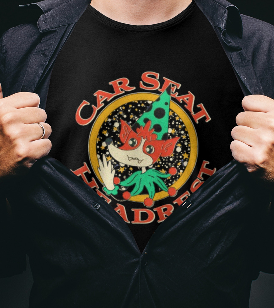 Car Seat Headrest Cartoon Elf Illustration T-Shirt