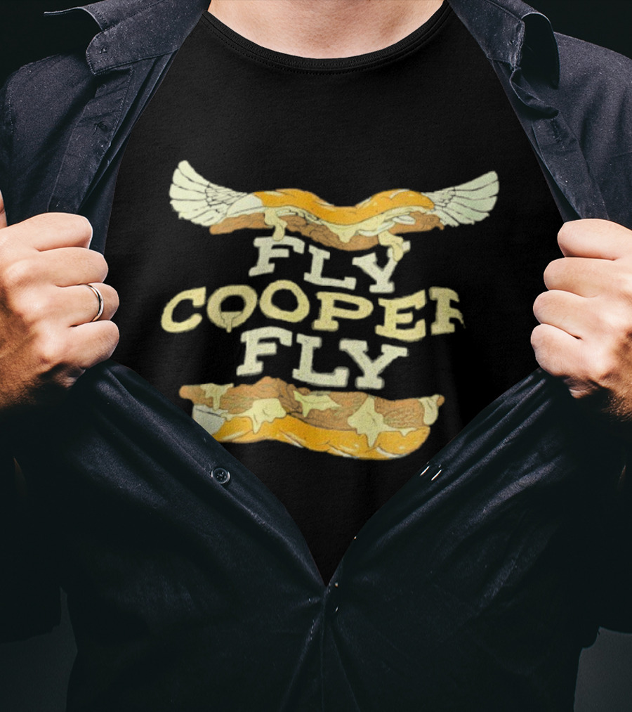 Fly Cooper Fly Cheesesteak Wings Football Theme T-Shirt