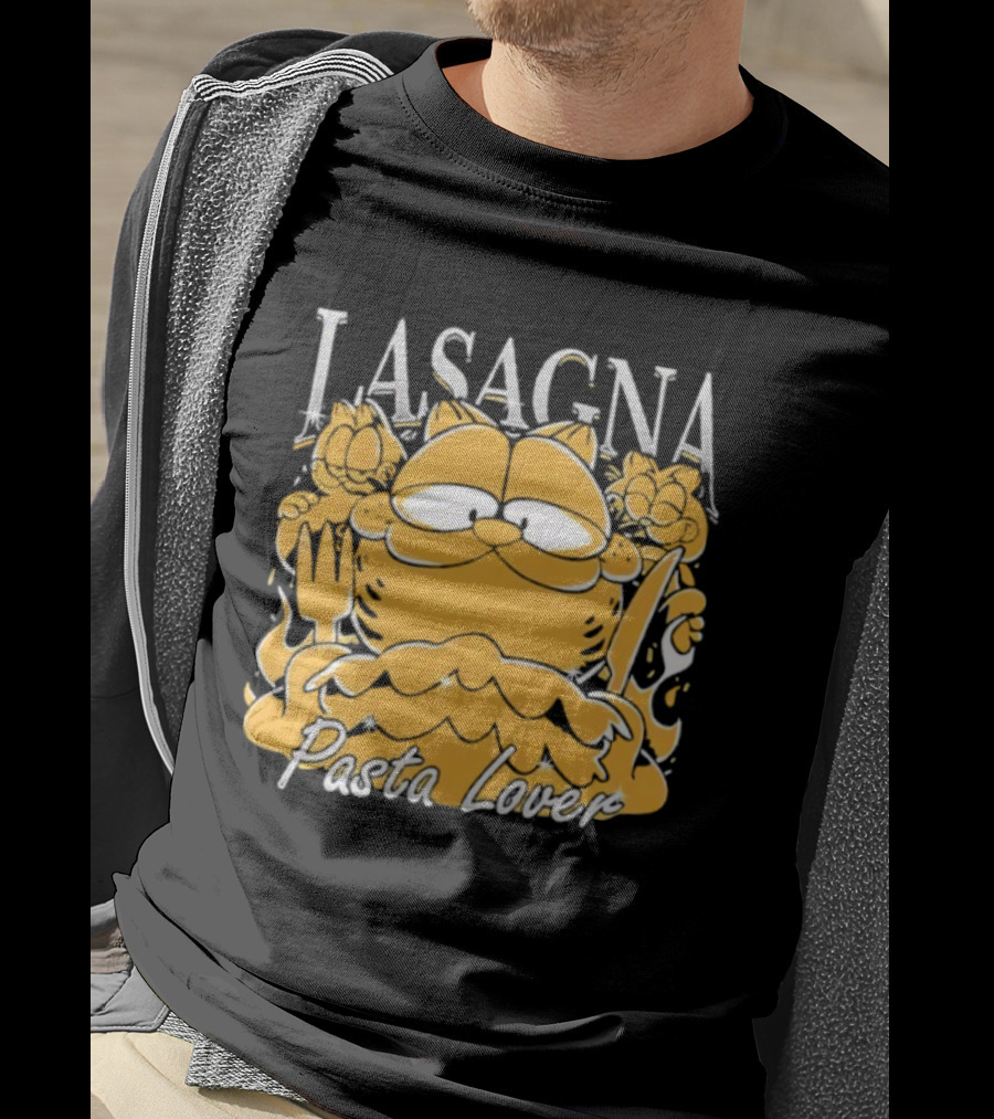 Garf Lasagna Pasta Lover Cat Iconic Character Fun Design T-Shirt