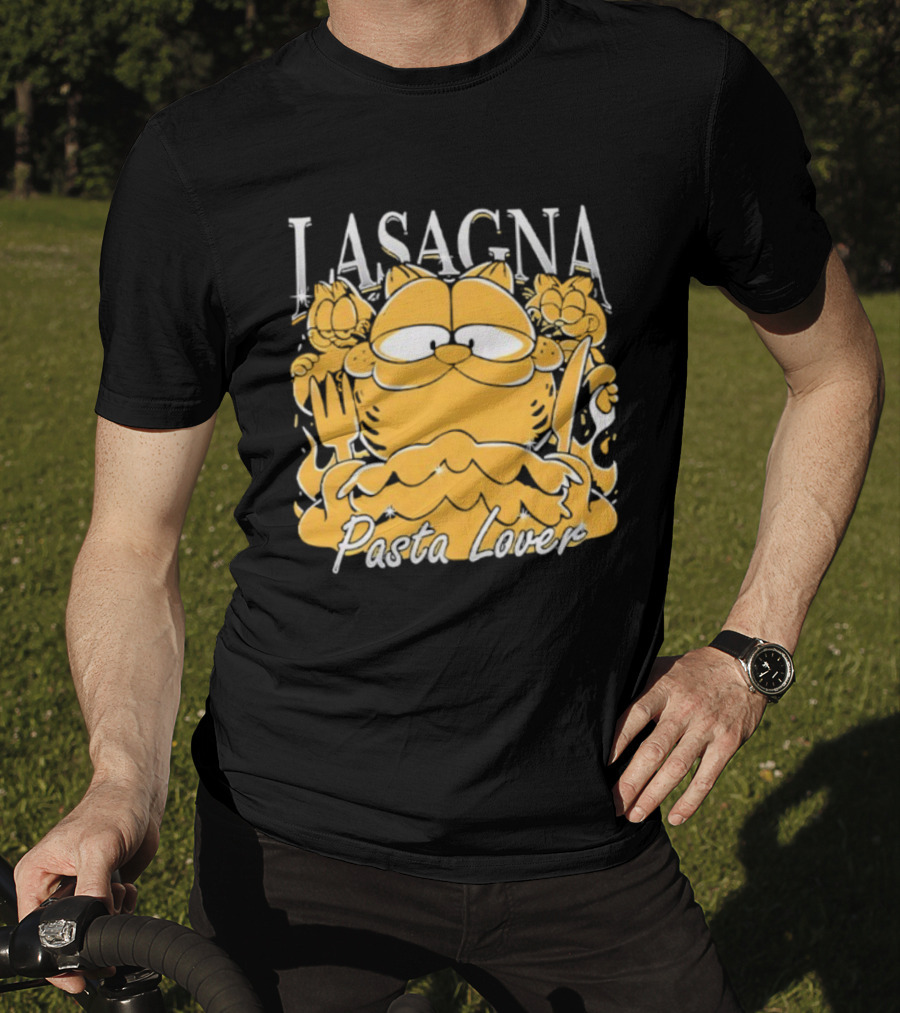 Garf Lasagna Pasta Lover Cat Iconic Character Fun Design T-Shirt
