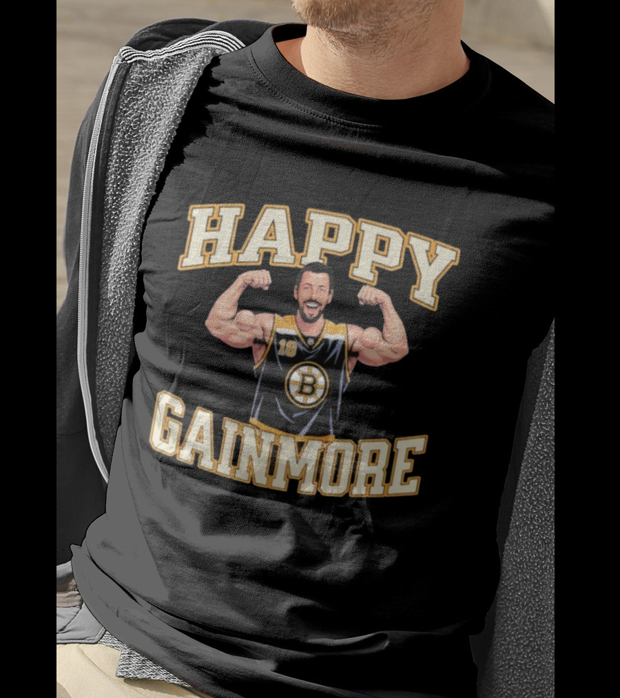 Boston Bruins Happy Gainmore Muscle 18 T-Shirt