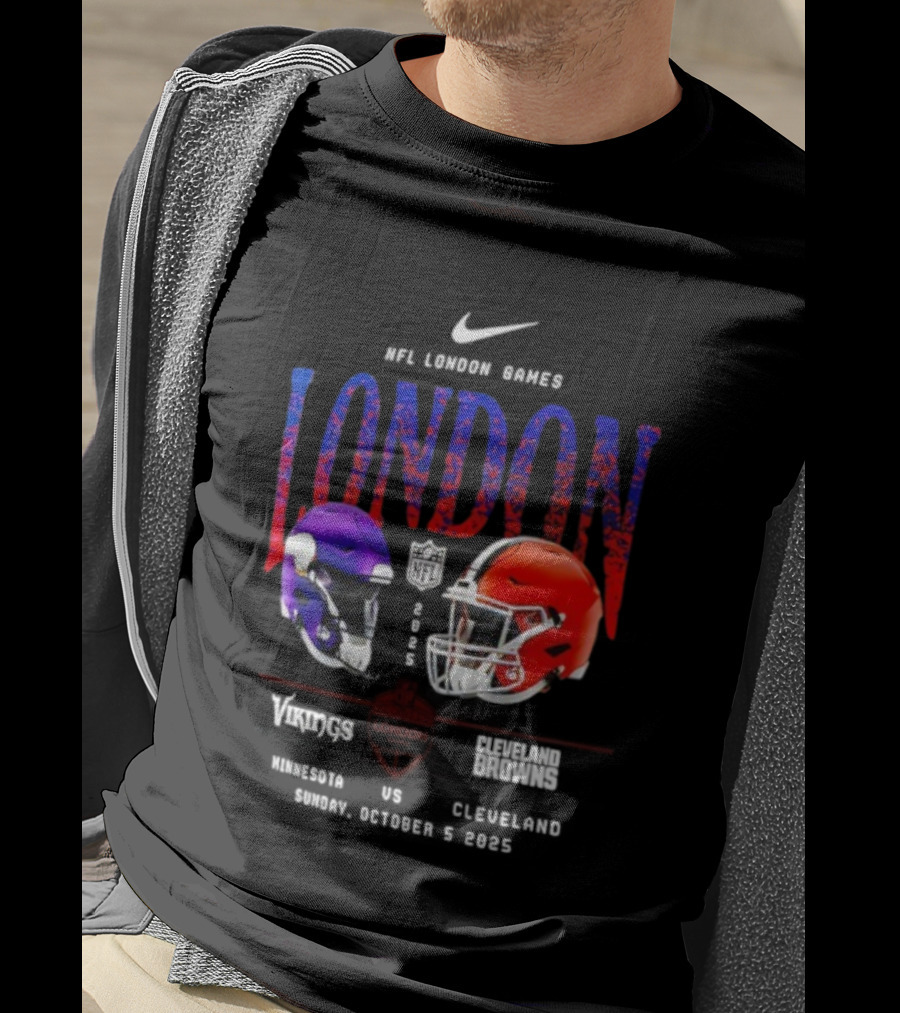 NFL London Games Vikings Vs Browns October 5th 2025 Helmets Clash T-Shirt