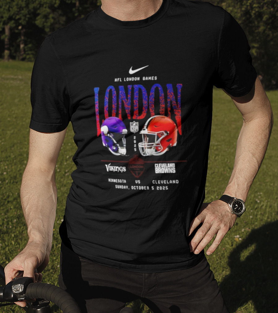 NFL London Games Vikings Vs Browns October 5th 2025 Helmets Clash T-Shirt