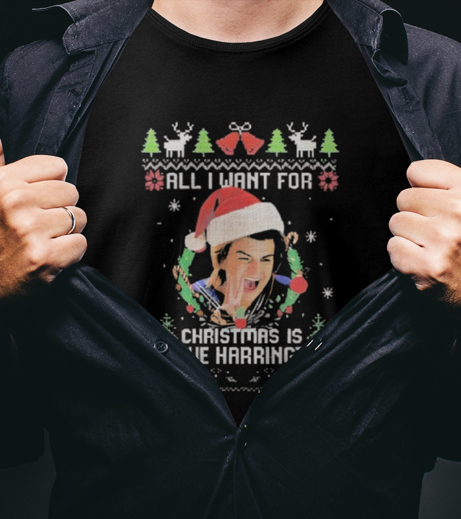 All I Want For Christmas Is Steve Harrington Holiday Sweater Style T-Shirt